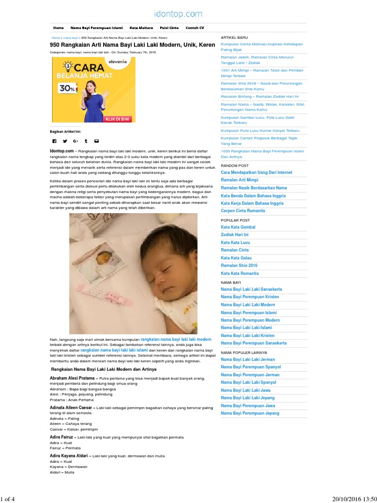 Rangkaian Nama Bayi Laki Laki Islam Modern Dan Artinya لم يسبق له