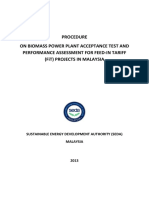 Procedure on Biomass Power Plant Acceptance Test and Performance Assessment for Feed-In Tariff (Fit) Projects in Malaysia (1)