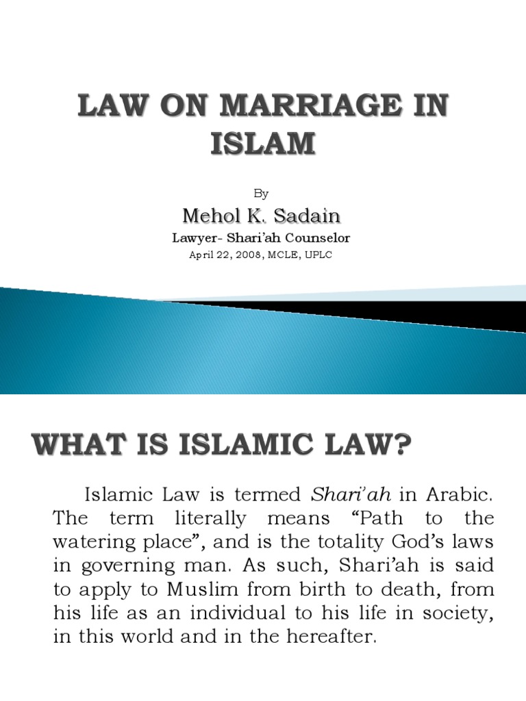 Sharia Law on Islamic Marriage Rules | PDF | Sharia | Marriage