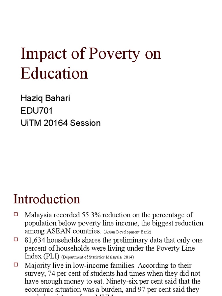 poverty on education essay