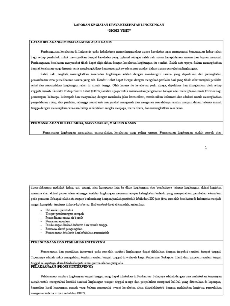 Laporan Kegiatan Penyuluhan Upaya Promosi Kesehatan Dan