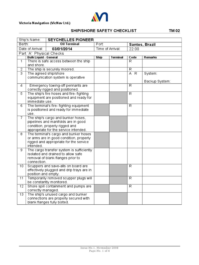 ShipShore Checklist Oil Tanker Flashlight