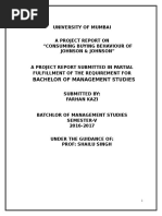 Download Consumer Buying Behavior of Johnson  Johnson New by Badhrudeen SN328270794 doc pdf