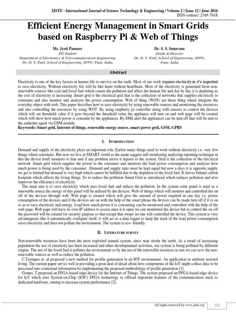 Smart Grid Energy Management with IoT | PDF | Internet Of Things ...