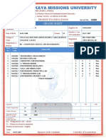 SALEM ENGINEERING STUDENT GRADE SHEET