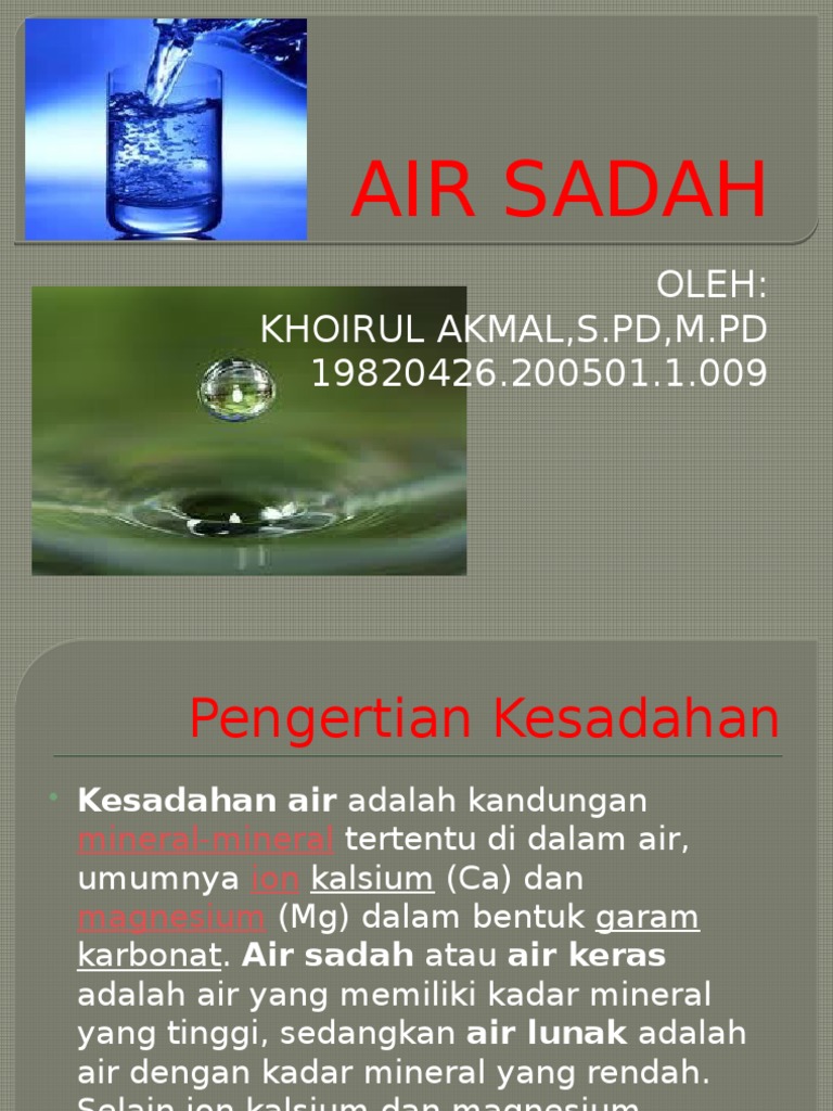 Pengertian dan Ciri Air Sadah | PDF