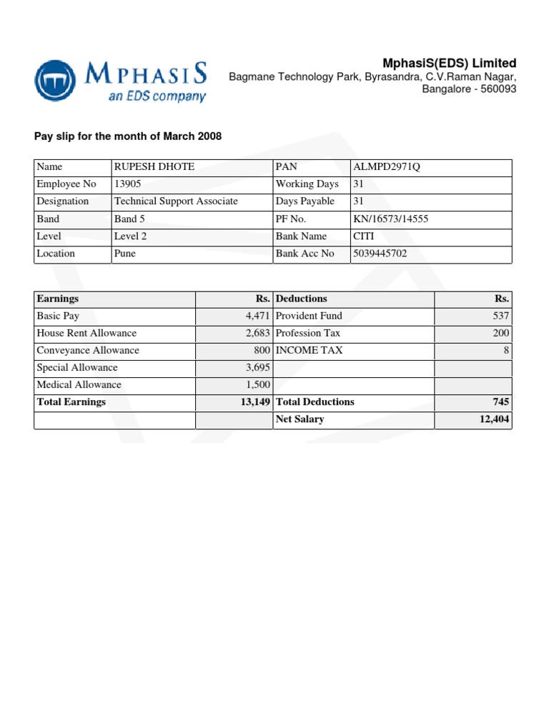 Payslip For Feb PDF