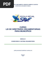 Lei de Diretrizes Orçamentárias para Municípios - Módulo I - Conhecendo o Sistema Orçamentário