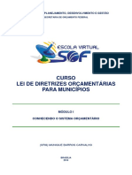 Lei de Diretrizes Orçamentárias para Municípios - Módulo I - Conhecendo o Sistema Orçamentário