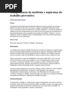 A Importância Da Medicina e Segurança Do Trabalho Preventiva