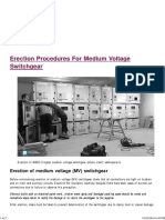 Erection Procedures For Medium Voltage Switchgear