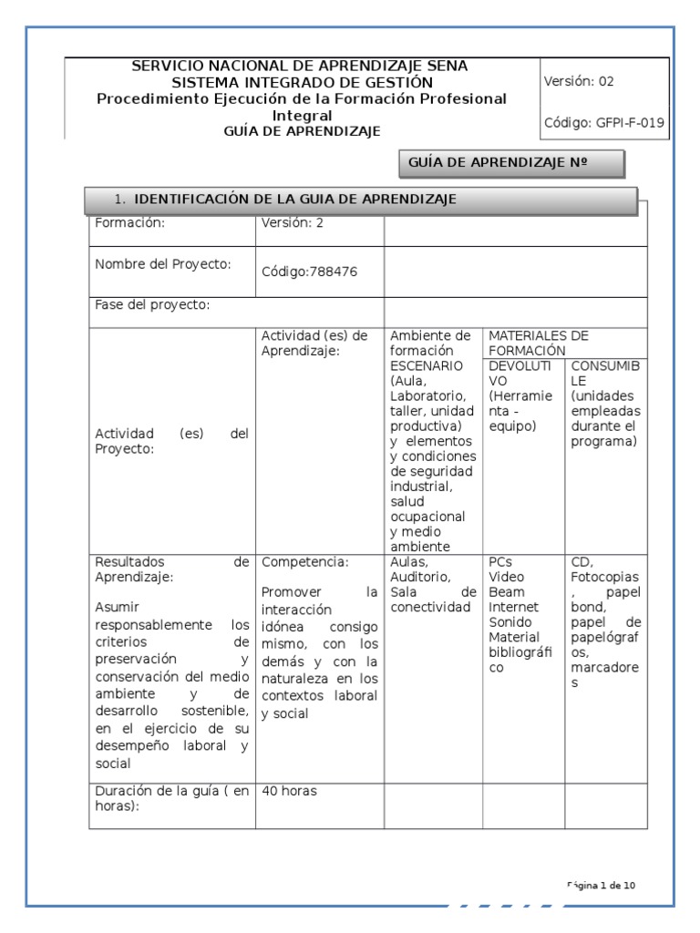 Gfpi-F-019 Guia de Aprendizaje 1 | PDF | Degradación ambiental ...