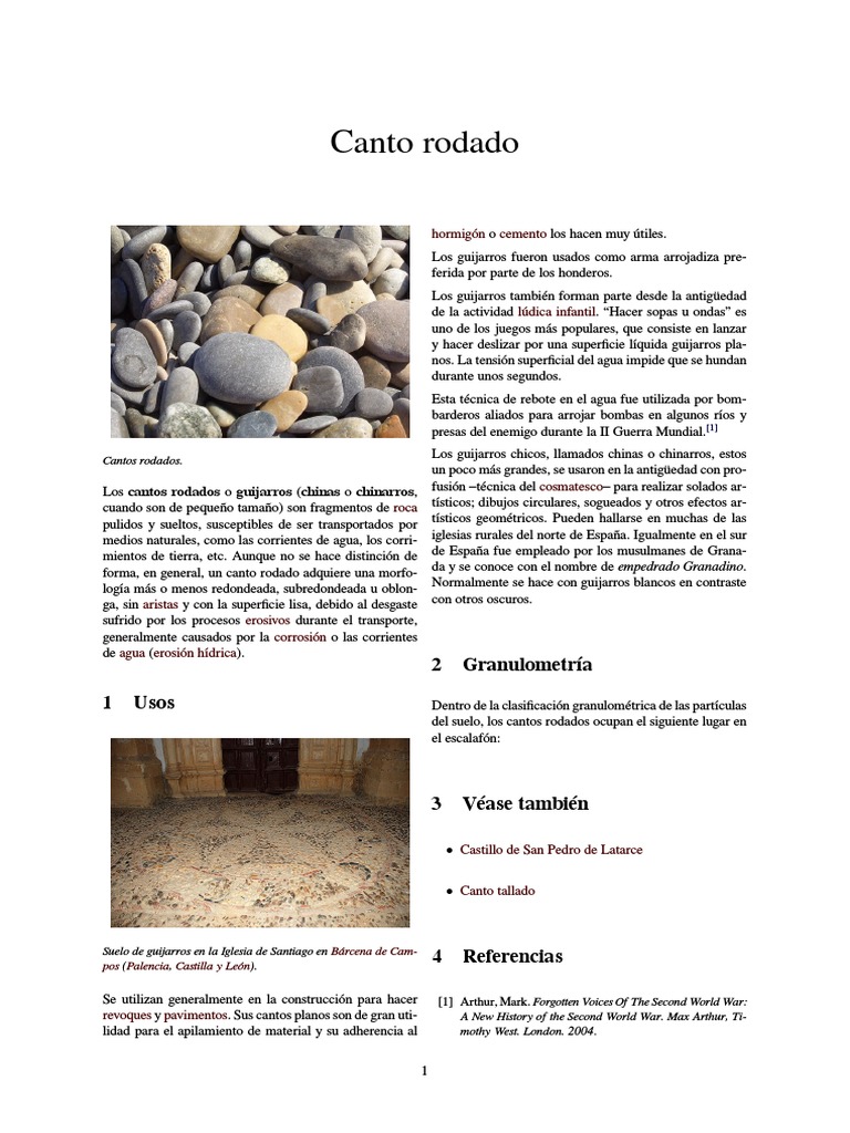 Canto Rodado: Usos y Características | PDF | Roca | Rocas
