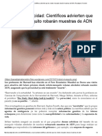Adiós A La Privacidad - Científicos Advierten Que Los Robots-Mosquito Robarán Muestras de ADN - Paradigma Terrestre