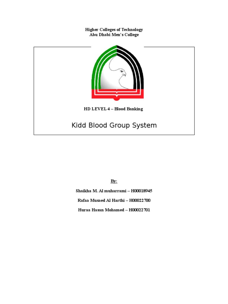 Kidd blood group system[2[1] Blood Type Body Fluids