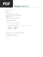 Bubble Sort in C