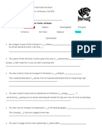 Learner Profile Reflection Sheet PT Conferences