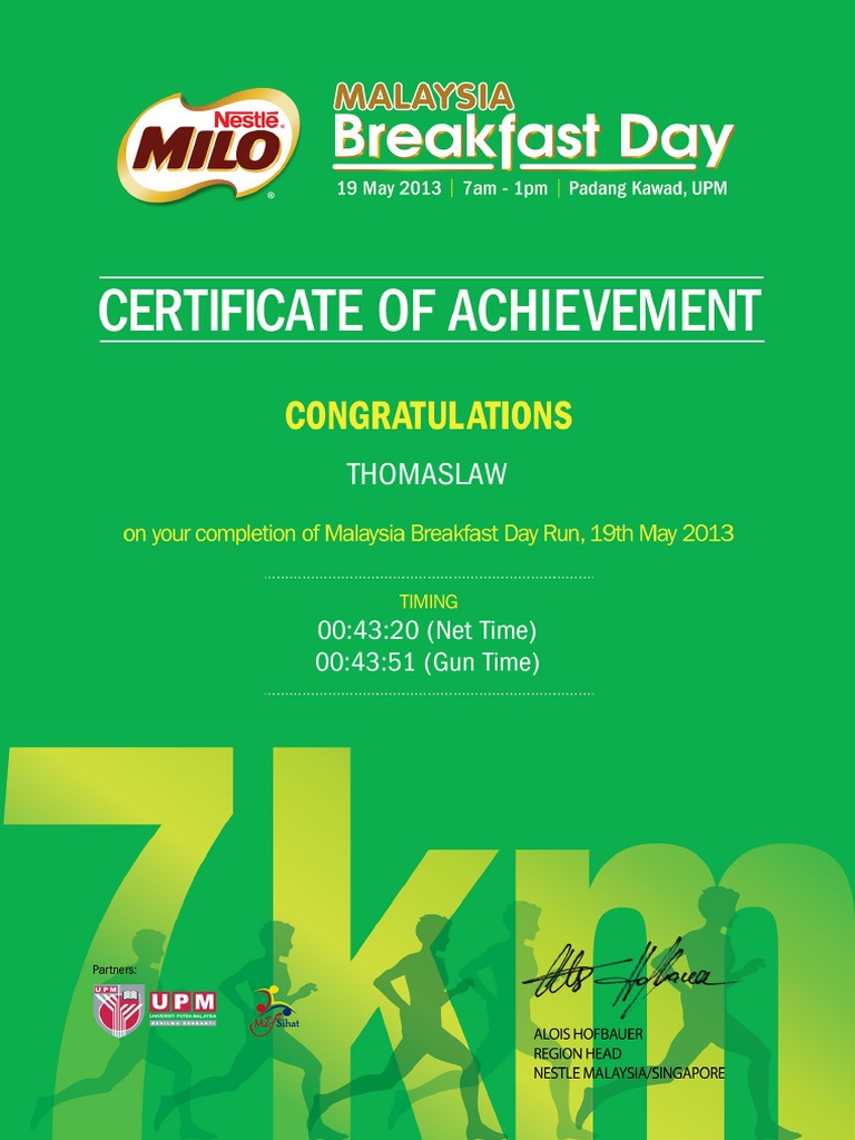 Race Certificate | PDF