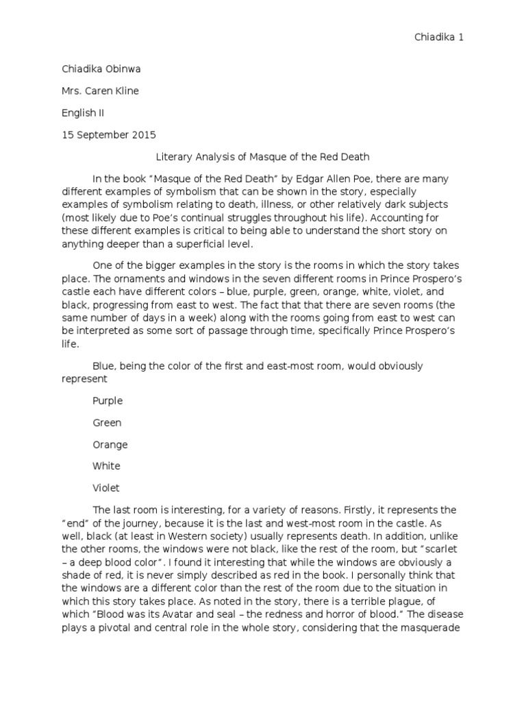 masque of the red death essay