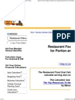 Restaurant Food Cost Calculator For Portion and Menu Costing