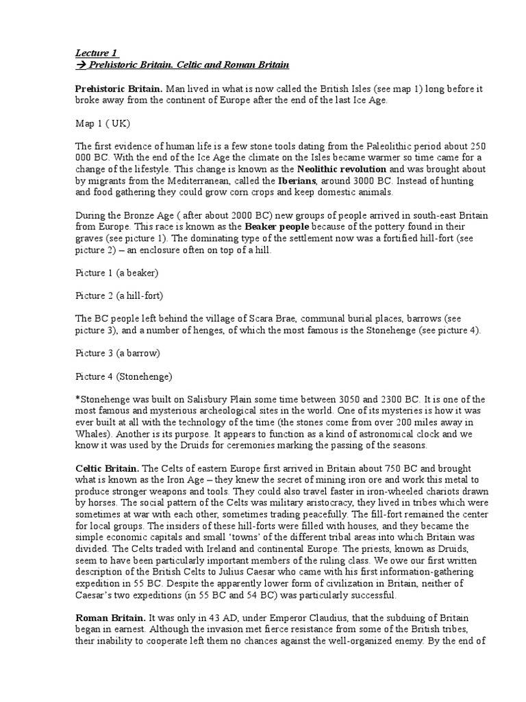 Prehistoric Britain. Celtic and Roman Britain | PDF | Roman Britain | Celts