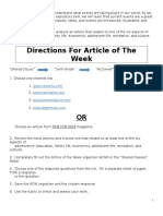 Directions For Article of The Week