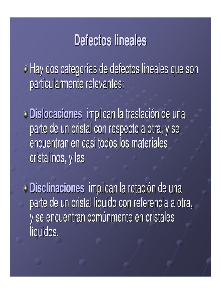 Defectos Lineal y Superficie2005 | PDF | Dislocación | Rotación