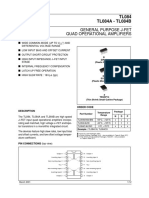 General Purpose J-Fet Quad Operational Amplifiers: TL084 TL084A - TL084B