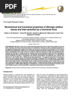 Biochemical and Functional Properties of Moringa Oleifera Leaves and Their Potential As A Functional Food