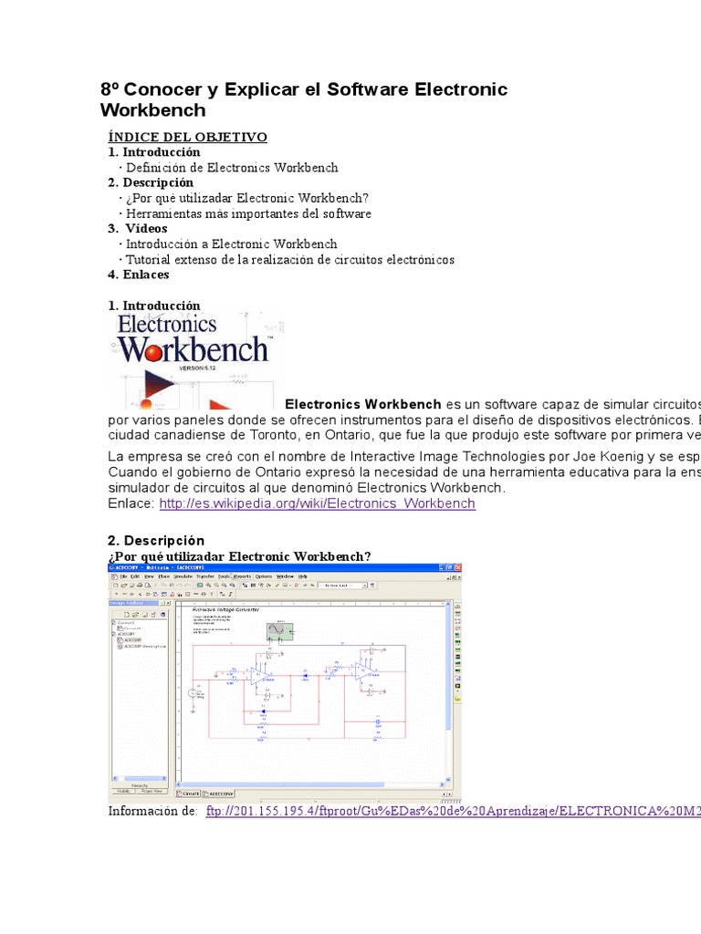 Guía Completa de Electronic Workbench | PDF | Ciencia y Tecnología ...