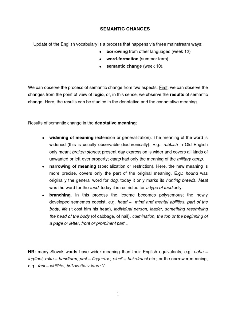 Understanding Semantic Change in English | PDF | Semantics | Word