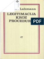 Niklas Luhmann - Legitimacija Kroz Proceduru PDF