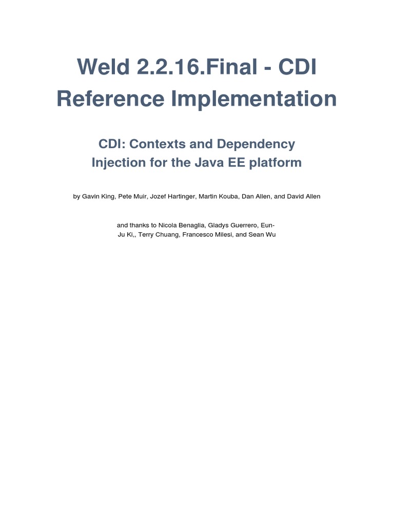 Weld 2.2.16: CDI Reference Guide | PDF | Enterprise Java Beans | Java ...