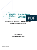 Division of Minority and Women'S Business Development: Annual Report Fiscal Year 2015-2016