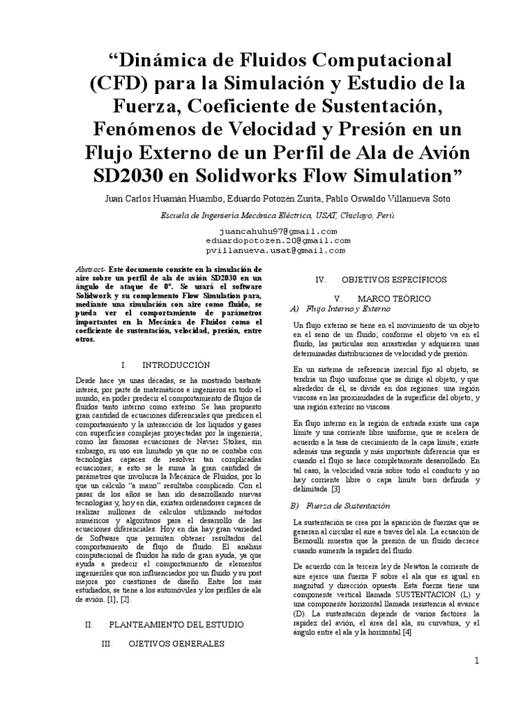 Paper CFD Avance 2 | PDF | Ala | Levantar (Fuerza)