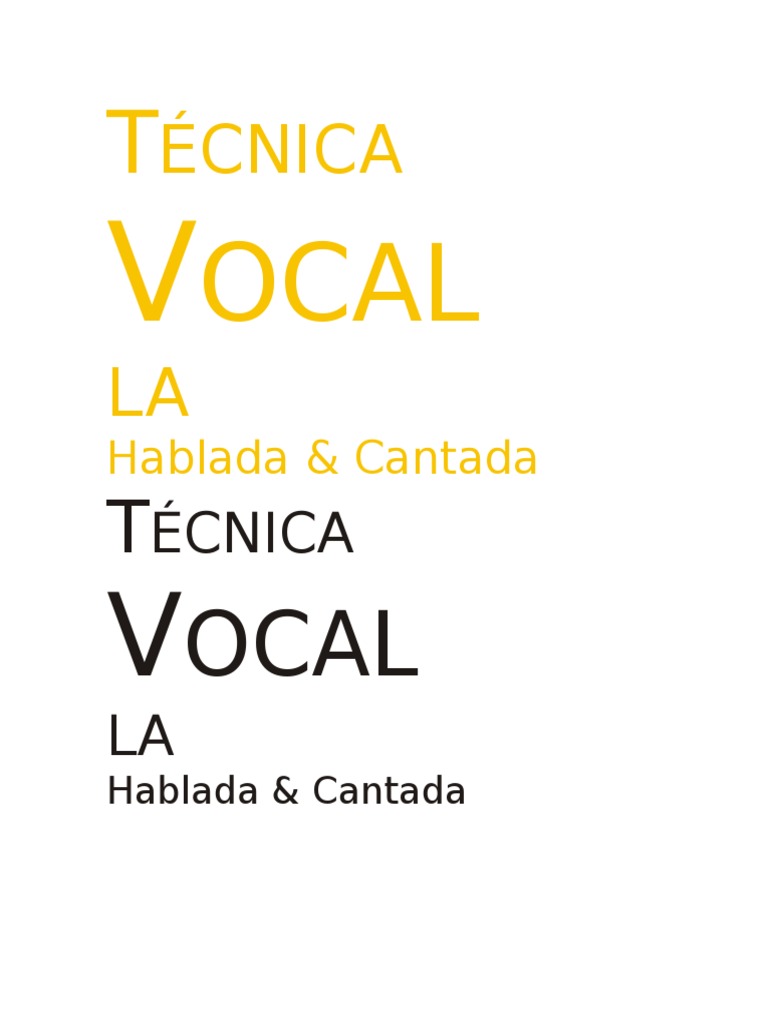 Tecnica Vocal Hablada | PDF | Vocal | Sonido