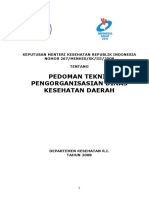 Pedoman Teknis Pengorganisasian Dinas Kesehatan Daerah