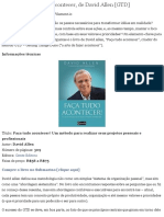 (Resenha) Faça Tudo Acontecer, de David Allen (GTD) - Valores Reais