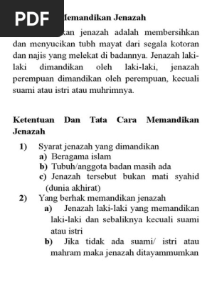 Pengertian Memandikan Jenazah