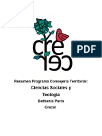 Resume Programa Bethania Parra- CT Sociales y Teología Crecer 2017