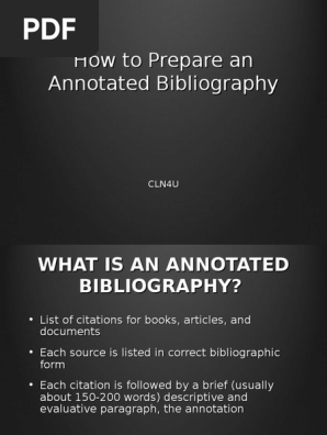 annotated bibliography