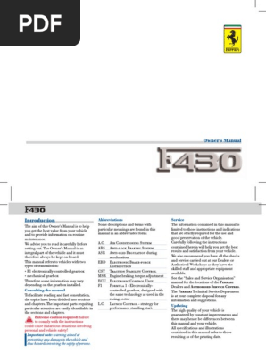 Ferrari F430 オーナーズマニュアル 2007 Ferrari F430 Spider Owners Manual & Navigation Handbook