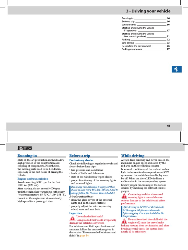 Ferrari F430 Owner Maintenance Manual 2 of 2 | Automatic Transmission