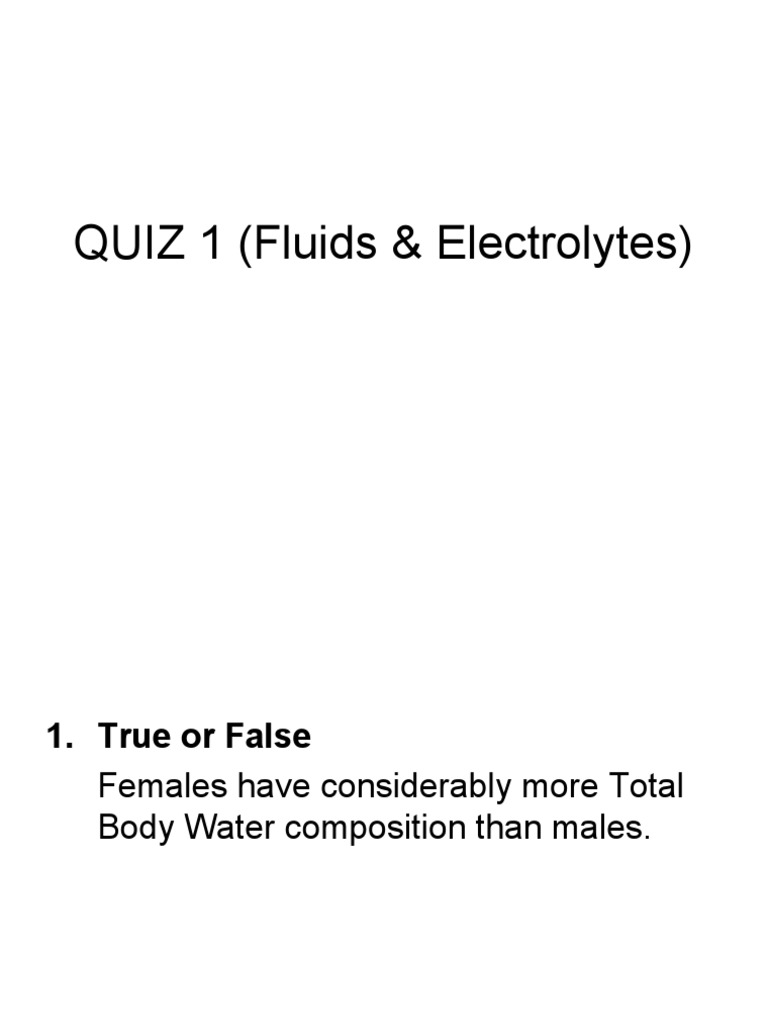 QUIZ 2 (Fluids & Electrolytes) PDF