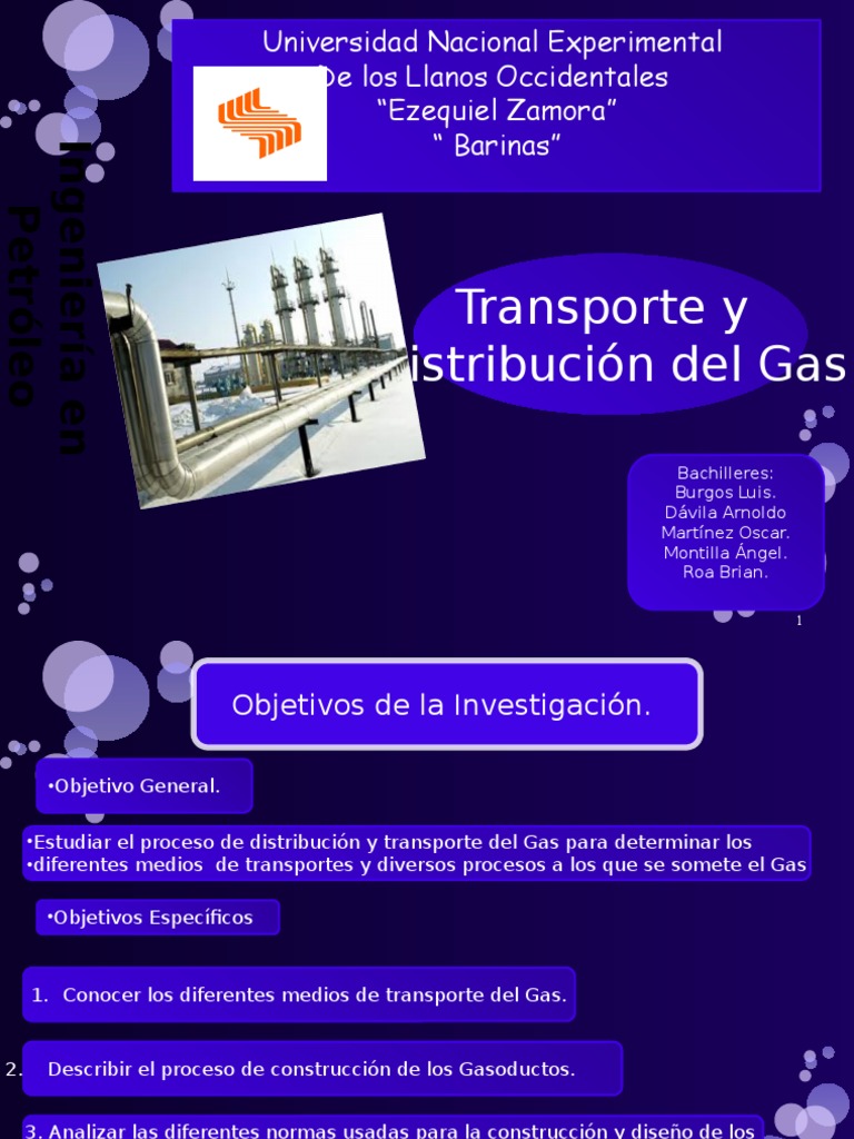 Distribución y Transporte Del Gas (Diapositivas) | PDF | Gas natural ...