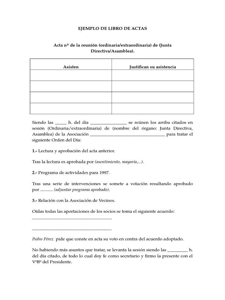 Libro de Actas | PDF | Junta Directiva | Toma de decisiones