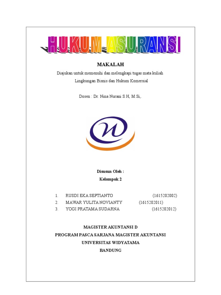 Makalah Hukum Asuransi. Oke Print