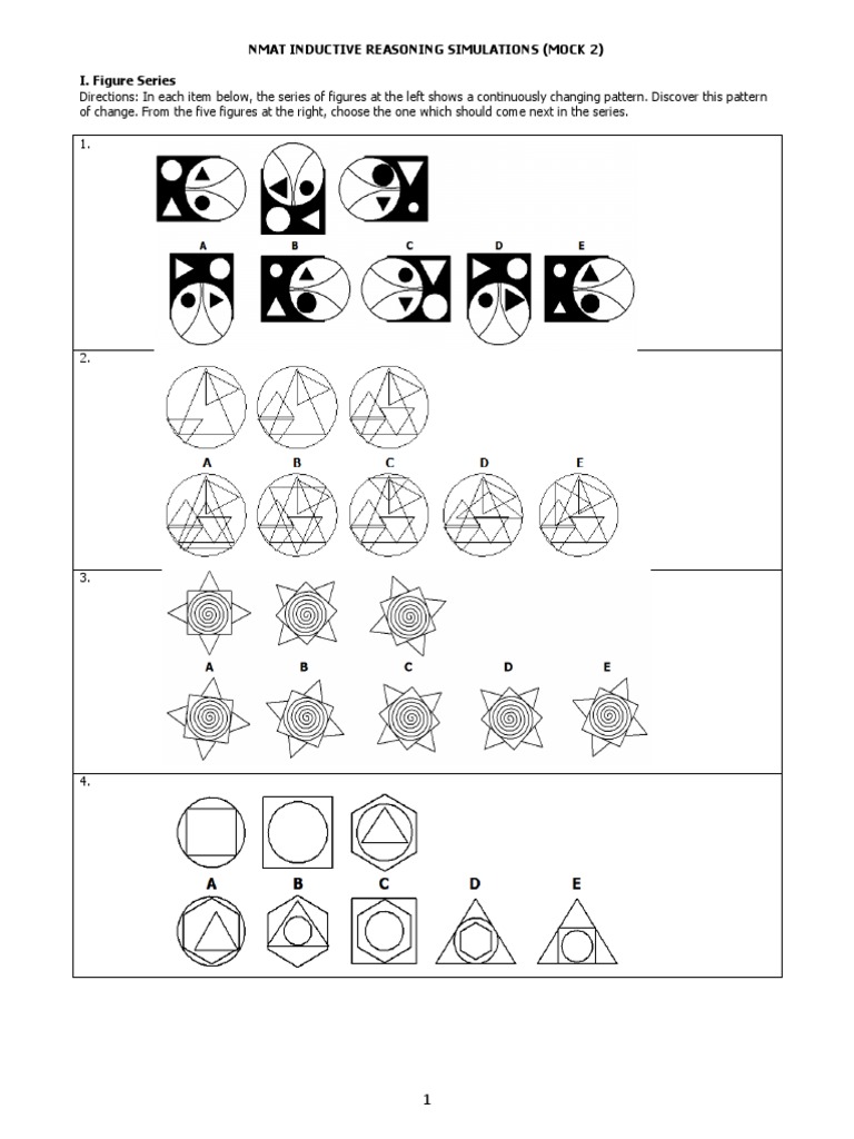 NMAT Inductive Reasoning Practice | PDF