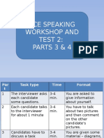 Fce Speaking Workshop and Test 2: Parts 3 & 4