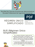 Régimen Único Simplificado: Facultad de Ciencias Económicas Administrativas Escuela Profesional de Ingeniería Comercial